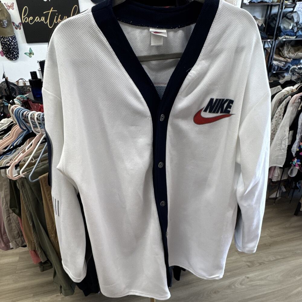 90’s Nike Sportswear Knit V-Neck Cardigan Sweater Men's Size (23”p2p) DX0008-133